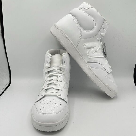 New Balance 480 Triple White BB480COC Hi top Sneaker skate Shoes Mens 8.5 D - Picture 6 of 9